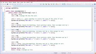 Java Essentials - Unary operators in java