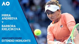 Mirra Andreeva v Barbora Krejcikova Extended Highlights | Australian Open 2024 Fourth Round