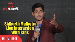 Funny Interaction With Fans And Their Questions | Siddharth Malhotra