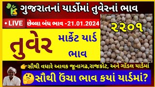 તુવેરનાં ભાવની હલચલ | Tuver Price in Gujarat | pigeon pea |  21.01.2024