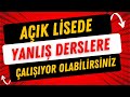 Açık Lise Derslerine Çalışırken DİKKAT