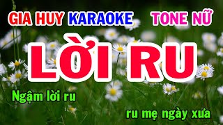 Karaoke Lời Ru Tone Nữ  Nhạc Sống  gia huy beat