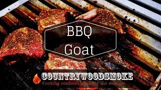 BBQ Goat chops on asado grill