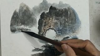 Mountains and water- Chinese Ink Painting