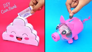 How to make Coin Bank with Cardboard & Plastic Bottle/Best out of waste/DIY 2 Cute Money Storage Box