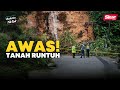 Lokasi panas tanah runtuh di atas batu kapur