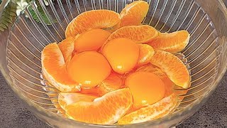 Mix 2 oranges with the eggs! Delicious cake ready in a few minutes!