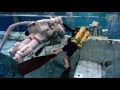 Astronauts training underwater