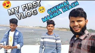 My First Blog In Chennai Marina Beach ⛱️ please supporty first vlog 🥺 #myfirstvlog #viralvideo