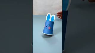 🐰 Running paper cup bunny 🐇☕️🏃‍♂️ #diy #origami #papercraft