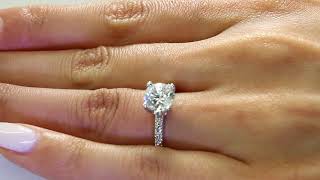 1 1/2 CTW Solitaire Round Cut Multi-Stone Diamond Engagement Ring in 14K White Gold (MD160081)