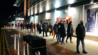 Huge queues at 7am outside supermarket for Christmas food shopping