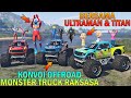 UPIN IPIN KONVOI OFFROAD MONSTER TRUCK RAKSASA, BERSAMA ULTRAMAN DAN TITAN - GTA 5 BOCIL SULTAN