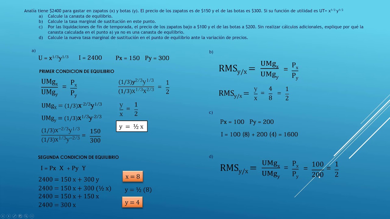 Teoría Del Consumidor - Ejercicios (Parte 3) - YouTube