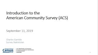 Introduction to the American Community Survey