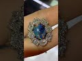 Black Opal diamond ring 18k white gold ring