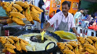 MAKING BIG MIRCHI BAJJI | HOW TO MAKE CHILLI BADA | بيج ميرشي باجي | Street food planet