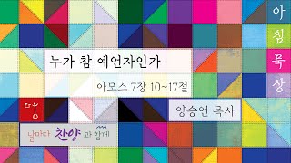 20241213 다움교회 아침묵상 [누가 참 예언자인가, 아모스 7장 10~17절] 양승언목사