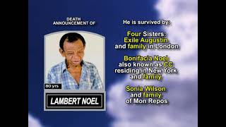 Lambert Noel ~ Medium Obituary