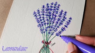 Lavender Drawing | How to Draw Lavender Flower | Sinoun Drawing
