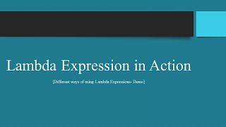 Functional Programming in Java - Lambda Expressions - Part II - Devsena Mishra