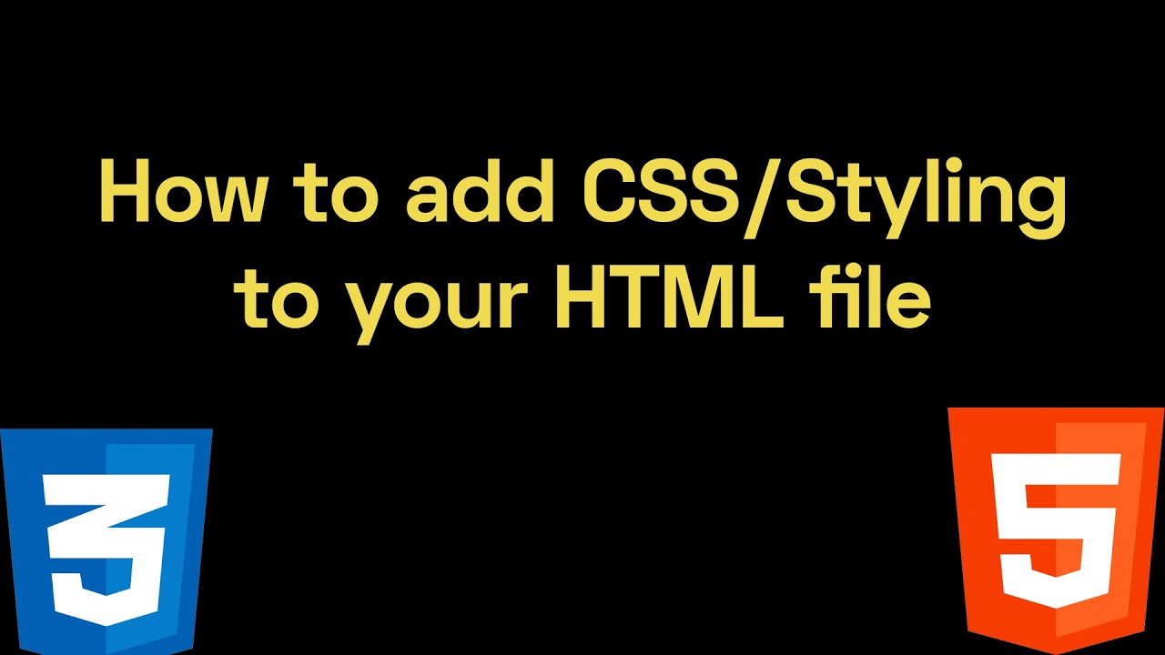 How To Add CSS/Styling To Your HTML File - YouTube