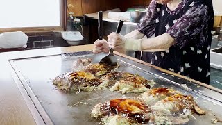 【広島お好み焼きポパイ】うちは儲からへん！！一人でやるのにちょうどいい！創業42年・80歳すぎのお婆ちゃんが焼く「肉玉入りそばダブル」昭和レトロなお店でどこか懐かしい