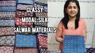 CLASSY AJRAKH MODAL SILK SALWAR MATERIALS | RARE HANPICKED COLLECTION | WHATSAPP 09980215090