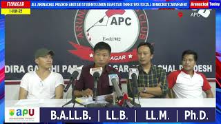 PRC Issue: Arunachal Pradesh Abotani Students Union (AAPATSU) threatens to call democratic movement