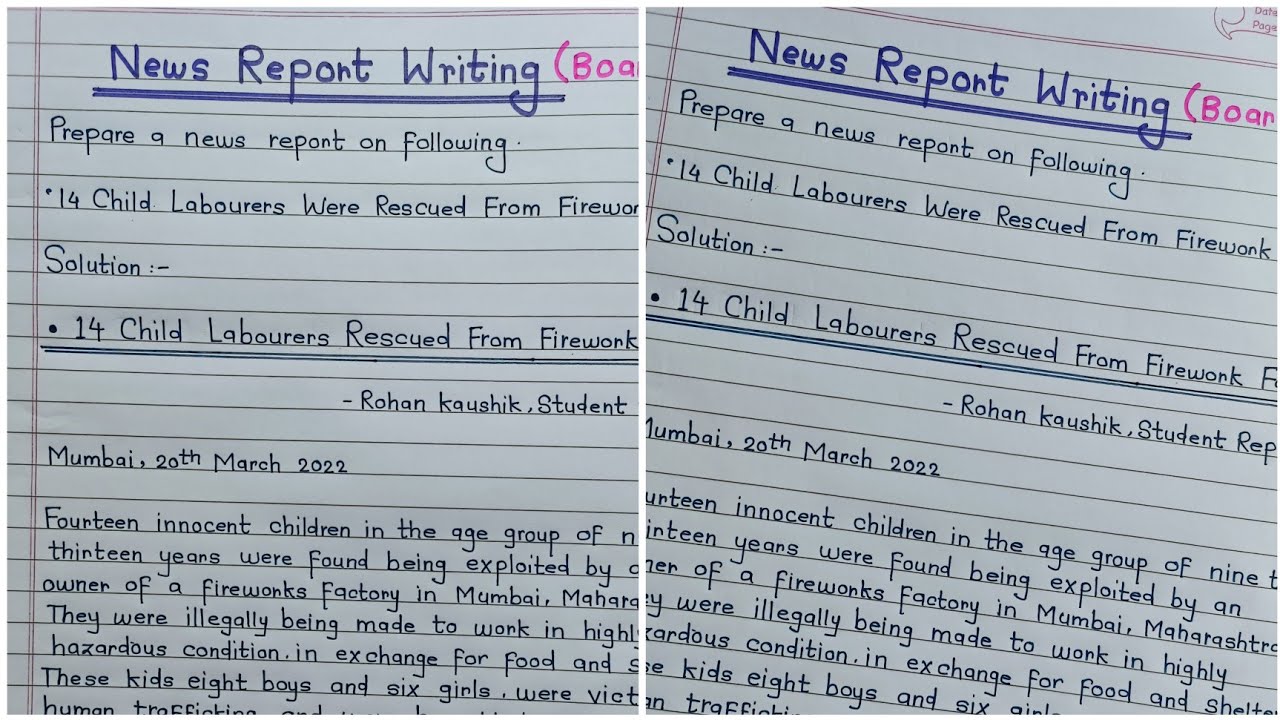 News Report Writing | Report Writing For Board Exam | Report Writing ...