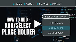 How To Add a Placeholder Text on the Select Form Field | PlaceHolder in HTML & CSS