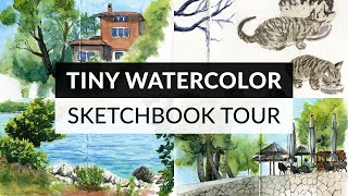 Tiny watercolor sketchbook tour: Mediterranean landscapes & urban sketching (2023)