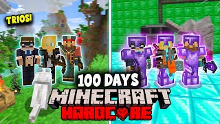 We Survived 100 Days In Hardcore MODDED Minecraft - Trios Minecraft Hardcore 100 Days
