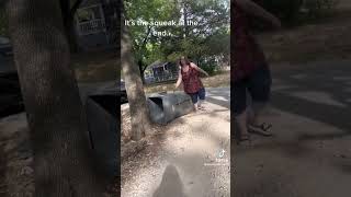 ￼￼ Karen gets instant karma falling over a trash can