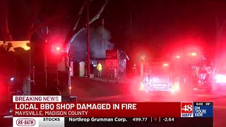 Fire damages BBQ restaurant in Madison Co.