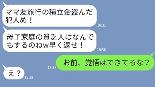 【LINE】ママ友旅行の積立金120万が盗まれ母子家庭の私が疑われた…ママ友「貧乏人が盗んだ！」→冤罪の私が真犯人を見つけて追い込んだ結果【スカッとする話】