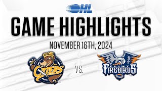 OHL Highlights: Erie Otters @ Flint Firebirds Nov. 16, 2024