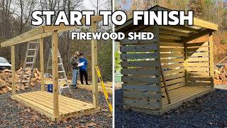 Building a Firewood Shed from Scratch: Floor to Roof Construction Tutorial