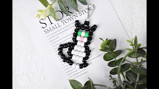 How to Make Cat Shaped Keychain with ponybeads?