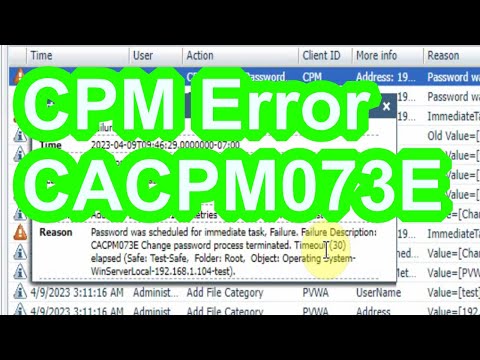 CPM Error CACPM073e CyberArk Troubleshooting