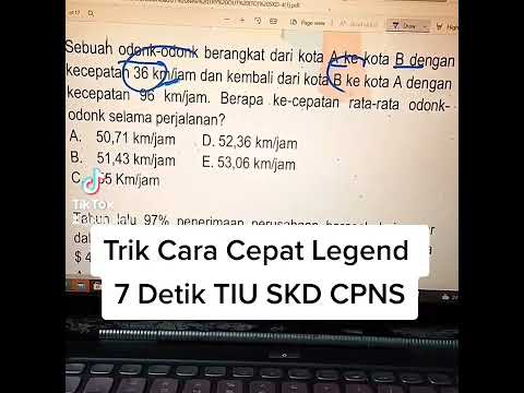 TRIK CARA CEPAT LEGEND 7 DETIK TIU SKD CPNS SOAL JARAK KECEPATAN WAKTU ...