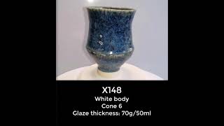 Glaze X148 on a white body fired to cone 6