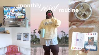 MONTHLY RESET ROUTINE | cleaning + decluttering, setting goals, self care, prepping for february