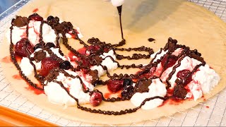 [Japanese ice cream crepes] The ultimate chocolate crepe [dessert crepe|japanese street food]