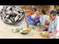 small fish curry and vegetable fry cooking & eating by our santali tribe grandma || fish curry