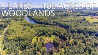 100 acres of secluded Dordogne countryside with 5 lakes REF :88911JAS24