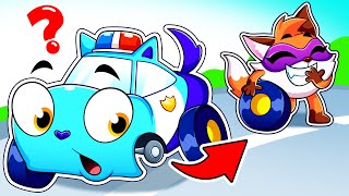 Who Stole The Wheel From The Baby Police Car? 🙀🚓 | Kids Songs | Baby Cars