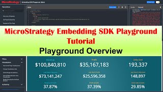 MicroStrategy Embedding SDK Playground Tutorial - Playground Overview