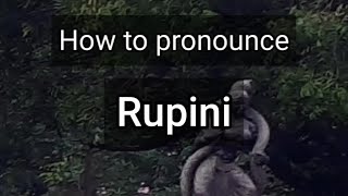 How to Pronounce Rupini