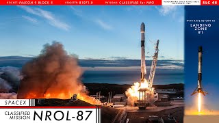 LAUNCHING NOW! SpaceX Classified NROL-87 with Landing!